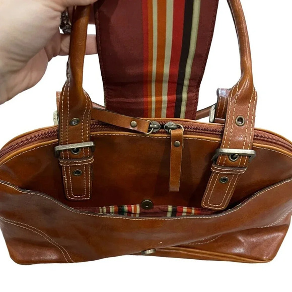 Emilie M Brown Leather Shoulder Bag - Picture 7 of 9